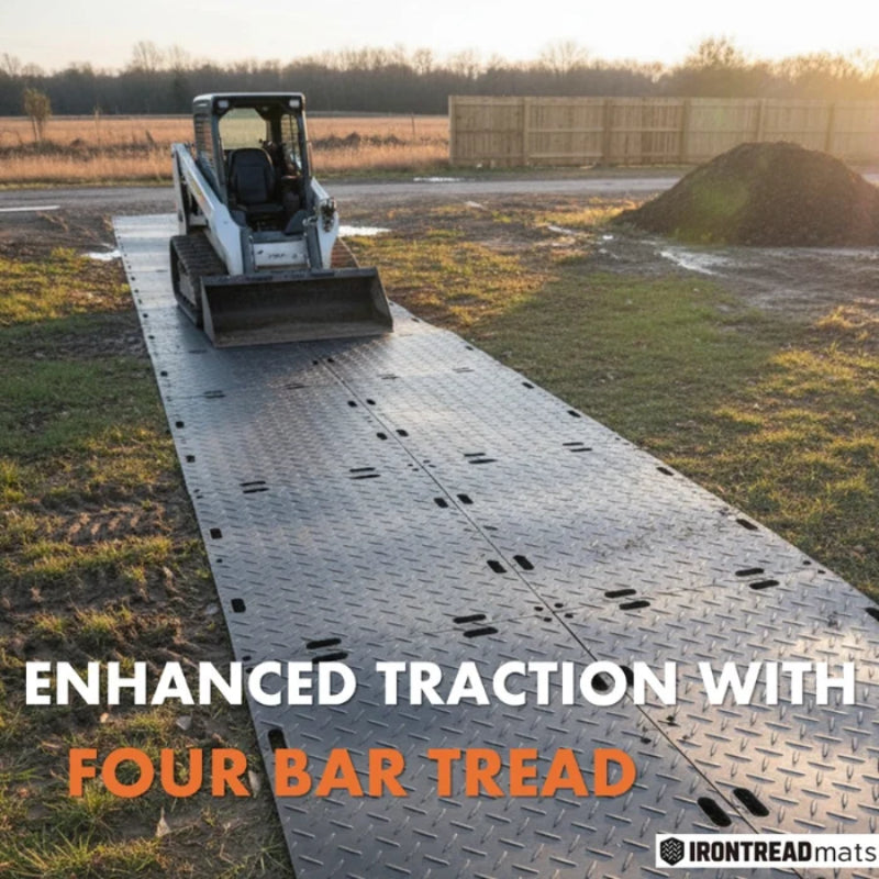 2 x 8 Ground Protection Mat - 1/2" Inch Thick - Black - ITGPM-102-BK