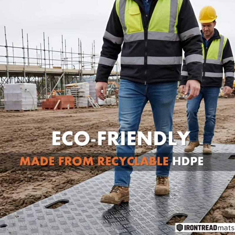 2 x 8 Ground Protection Mat - 1/2" Inch Thick - Black - ITGPM-102-BK