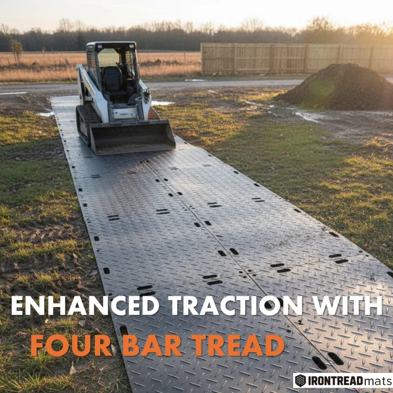 4 x 8 Ground Protection Mat - 1/2" Inch Thick - Black - ITGPM-100-BK