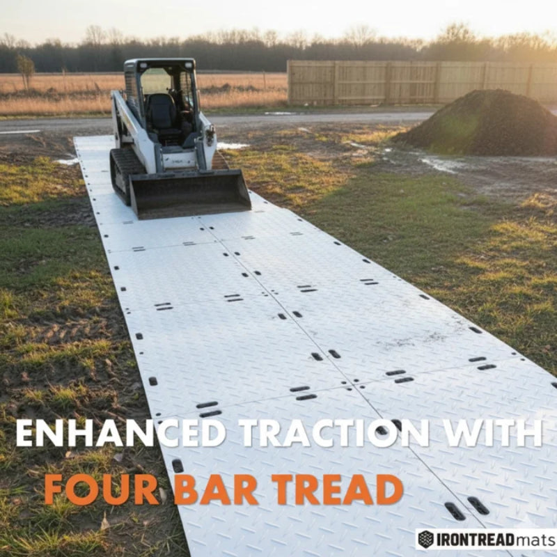 4 x 8 Ground Protection Mat - 1/2" Inch Thick - White - ITGPM-100-WH